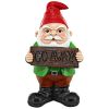 Go Away Sign Gnome Statue