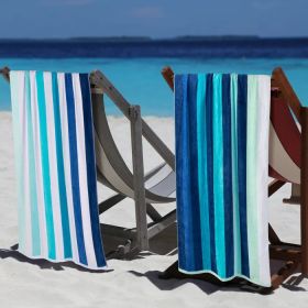 Coastal Blues Cotton Oversized Beach Towel Set