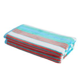 Cotton Textured Stripe Absorbent Oversized 2-Piece Beach Towel Set