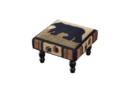 Adirondack Bear Hooked Stool