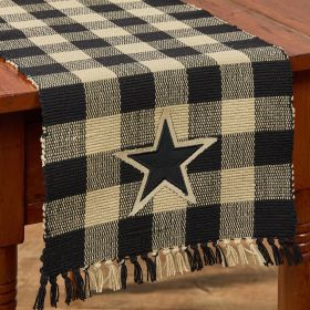 Wicklow Star 13"X36" Yarn Runner - Black