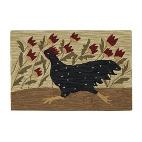 Chicken Run Hooked Rug