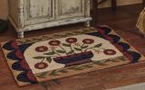 Flower Basket Hooked Rug