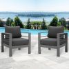 Aluminum Modern Single Grey Black Couch Sofa Set For Patio Garden Outdoor