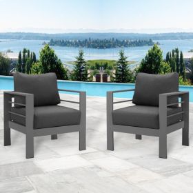 Aluminum Modern Single Grey Black Couch Sofa Set For Patio Garden Outdoor