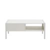 40.16" Rattan Coffee table, sliding door for storage, metal legs, Modern table for living room , white