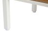 40.16" Rattan Coffee table, sliding door for storage, metal legs, Modern table for living room , white