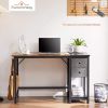 Modern Simple Style Home Office Writing Desk with 2-Tier Drawers Storage,Black Rustic,40IN