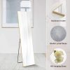 Floor Standing Mirror, Wall Mirror with Stand Aluminum Alloy Thin Frame,21''*64'',Gold-rect