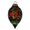 Holiday Lights Santa Hand Painted Glass Hanging Ornament