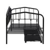 Twin Size Stylish Metal Daybed with 2 Drawers, Black