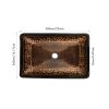 Golden Handmade Glass Rectangle Vessel Bathroom Sink in Brown and  with Faucet and Pop-Up Drain in Matte Black