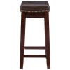 Claridge 26" Backless Indoor Counter Stool, Black with White Faux Leather, Includes 1 Stool