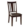 Set of 2 Side Chairs Dark Espresso Finish Solid wood Kitchen Dining Room Furniture Padded Leatherette Seat Unique back