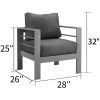 Aluminum Modern Single Grey Black Couch Sofa Set For Patio Garden Outdoor