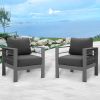 Aluminum Modern Single Grey Black Couch Sofa Set For Patio Garden Outdoor