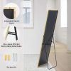 Floor Standing Mirror, Wall Mirror with Stand Aluminum Alloy Thin Frame,21''*64'',Gold-rect