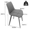 Grey PU Leather Dining Chair with Metal Legs, Modern Upholstered Chair Set of 4 for Kitchen, Restaurant, Living, Meeting Room