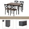 5-Piece Industrial Wooden Dining Set with Metal Frame and 4 Ergonomic Chairs