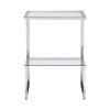 Silver Chrome Side Table, 2-Tier Acrylic Glass End Table for Living Room&Bedroom