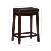 Claridge 26" Backless Indoor Counter Stool, Black with White Faux Leather, Includes 1 Stool