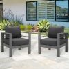 Aluminum Modern Single Grey Black Couch Sofa Set For Patio Garden Outdoor