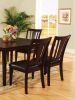 Set of 2 Side Chairs Dark Espresso Finish Solid wood Kitchen Dining Room Furniture Padded Leatherette Seat Unique back