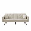 Multi-functional linen sofa bed-Beige