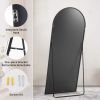 Floor Standing Mirror, Wall Mirror with Stand Aluminum Alloy Thin Frame,29''*70'',Black