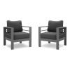 Aluminum Modern Single Grey Black Couch Sofa Set For Patio Garden Outdoor