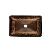 Golden Handmade Glass Rectangle Vessel Bathroom Sink in Brown and  with Faucet and Pop-Up Drain in Matte Black