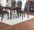 Formal 1pc Dining Table Only Brown Finish Antique Design Rubberwood Dining Room Furniture