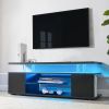 TV Stand for 70 Inch TV LED Gaming Entertainment Center Media Storage Console Table with Large Sliding Drawer & Side Cabinet for Living Room( Black)