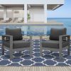 Aluminum Modern Single Grey Black Couch Sofa Set For Patio Garden Outdoor