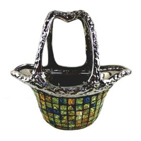 Decorative Ceramic & Glass Flower Vase Purse Bag 12.5" x 6.5" x 12"(H)