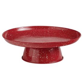 Granite Enamelware Cake Pedestal Red