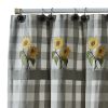 Wicklow Check Sunflower Embroidered Shower Curtain