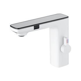 Intelligent Double Induction Water Basin Faucet (Color: White)