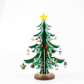 Wooden Christmas Tree Ornaments Scene Layout (Option: Large Green Christmas Tree)