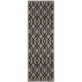 Gryffon Geometric Lattice Area Rug (Color: Black, size: 2'7"x8')