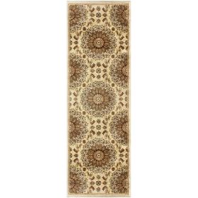 Marigold Floral Medallion Area Rug (Color: Multi-Color, size: 2'7"x8')