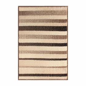 Corona Striped Indoor Runner Rug Or Door Mat (Color: Beige, size: 2'x3')