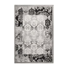 Mystique Distressed Damask Contemporary Area Rug (Color: Multi-Color, size: 8'x10')