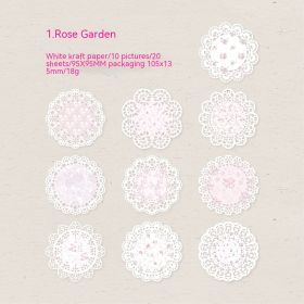 Lace Material Paper Elegant Melody Series Retro Hand Account Base Sticker Decoration 8 Models (Option: 1 Rose Garden)