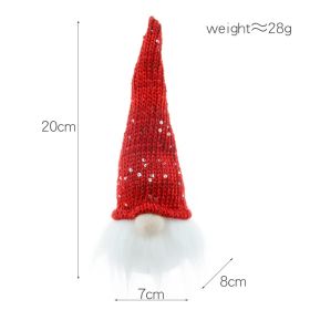 Christmas Decorations Small Night Lamp Forest Old Man With Light Faceless Doll Pendant (Option: Model A Red)