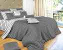 King Size Duvet Cover Sheets Set, Black & White Check