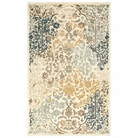 Ariza Oriental Floral Area Rug or Runner Rug (Color: Ivory, size: 7'10"x10')