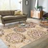 Ceyone Distressed Floral Medallion Area Rug