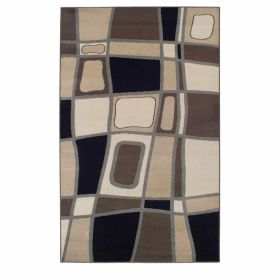 Abstract Cobblestone Modern Geometric Area Rug or Runner Rug (Color: Brown, size: 8'x10')