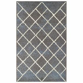 Lattice Geometric Diamonds Indoor Area Rug Or Runner Or Door Mat (Color: Slate, size: 8'x10')